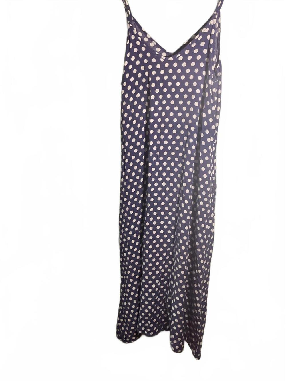 Women's Classic Blue Polka Dot Midi Dress Medium/Large - Picture 5 of 8
